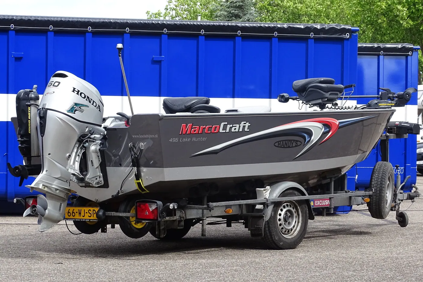 MarcoCraft 496 Lake Hunter — Aluminium visboot in 2 kleuren gespoten en voorzien van nieuwe full colour striping